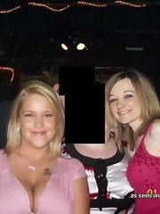 BBW frat chicks showing off their big tits while partying