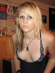 Blonde emo teen spreading her pussy