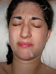 Pretty get hitched gets loads of cum on her face